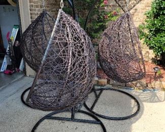 Hanging Egg Chairs with Stands