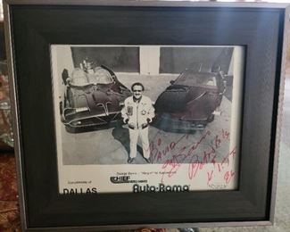George Barris Autographed Auto-Rama Photo with the Batmobile and The Kit Trans-Am Circa 1986