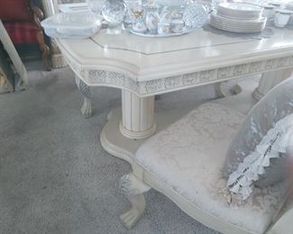 European Baroque Style Dining Table with 6 Chairs