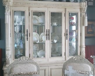 European Baroque Style 2 Piece China Hutch