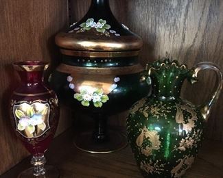 Beautiful Bohemian art glass.