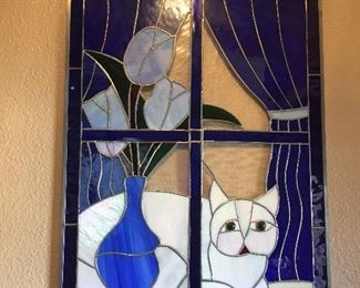 Stained glass art panels.