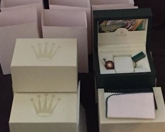 Rolex boxes only. No watches.