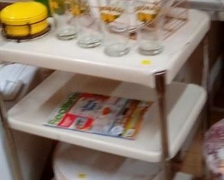 Cream utility cart, lemony items!