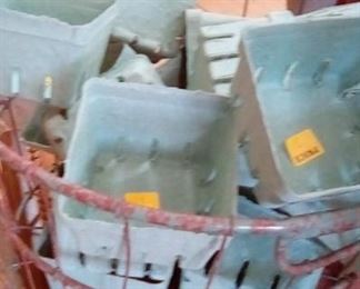 Old metal basket, berry baskets