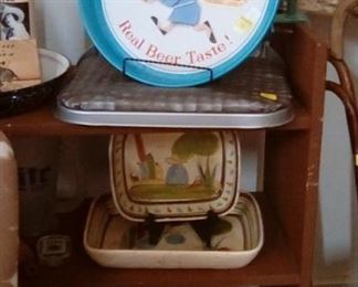 Jax authentic vintage beer tray, Old Mexico clay dishes