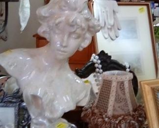 French bust, lamps designed to compliment the design.