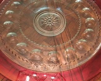 Kings Crown Ruby Thumbprint Platter 23”