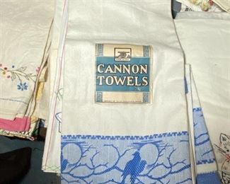 Large Lot of Antique Tea Towels