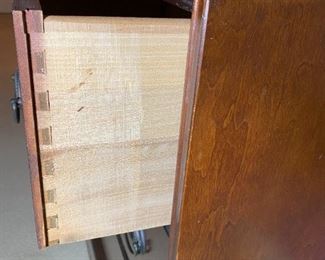 Leather Inlay 3 Drawer Chest