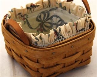 5072 - 1992 Longaberger Sweet Basil Booking Basket 3 1/2 x 5 x 5