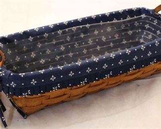 5076 - 1994 Longaberger Flower Pot basket w/ fabric liner and plastic protector 5 x 18 x 8