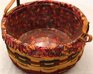 5079 - 1995 Longaberger basket of plenty w/ liner & and plastic protector 6 x 12 1/2