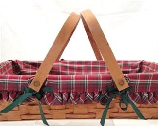 5086 - 1989 Longaberger Medium Gathering Basket w/ liner 5 x 18 x 12