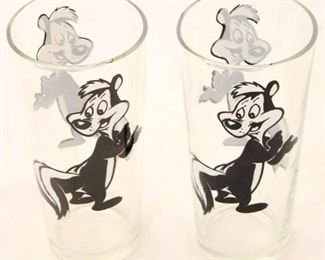 5157 - Pair of Pepe Le Pew Glasses 1973 by Pepsi