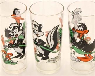 5168 - 3 Daffy & Pepe Le Pew Glasses 1976 by Pepsi