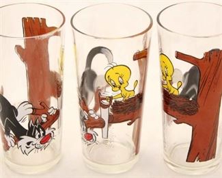 5169 - 3 Sylvester & Tweety Bird Glasses 1976 by Pepsi