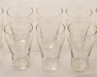 5189 - 10 Multi National Coke glasses 5" tall