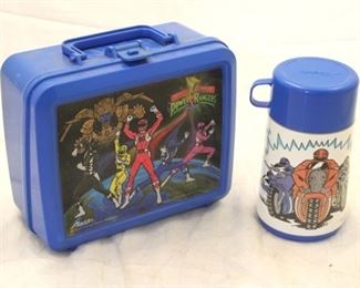 5614 - Power Rangers plastic lunchbox with thermos 8 x 9 x 4