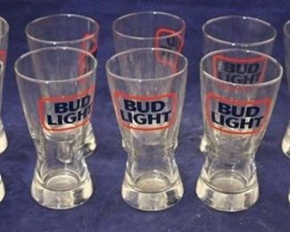 5626 - 10 Bud Light beer glasses 6"