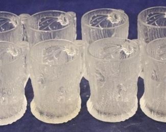 5627 - 8 Vintage 1993 McDonalds Flintstone glass mugs TreeMendous Mug 4'