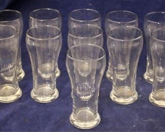5625 - 11 Coors Light beer glasses 6"