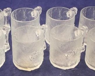 5628 - 8 Vintage 1993 McDonalds Flintstone glass mugs Pre Dawn Mug 3 1/2"