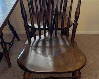 Heywood Wakefield Dining Room Table w 3 Leaves, 8 Chairs and Hutch