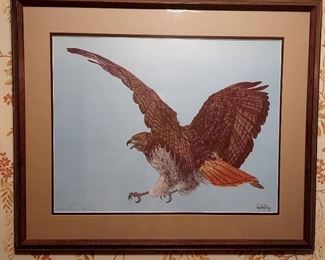 "Red-Tailed Hawk" by Enoch Kelly Haney. Signed and numbered print, 188/500