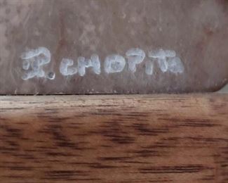 Detail signature, Native American stone carving