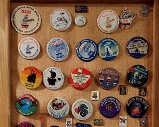 Wichita River Festival buttons, including 1970's buttons 