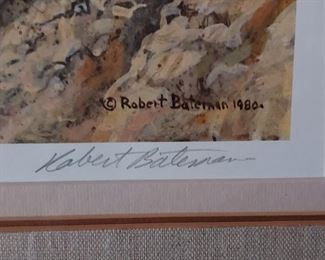 Detail signature, "Curious Glance, Red Fox" signed/numbered limited edition print by Robert Bateman, 13 of 950