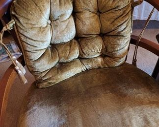 Detail, Vintage Statesville Chair Company velvet French Country chairs