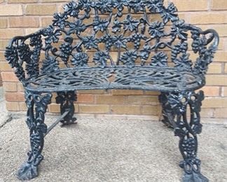 Cast aluminum garden bench