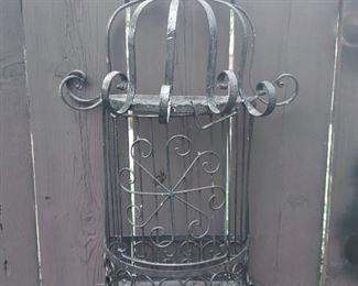 Vintage wrought iron hanging shelf