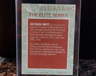 Back detail, Limited edition Donruss '91 George Brett baseball card