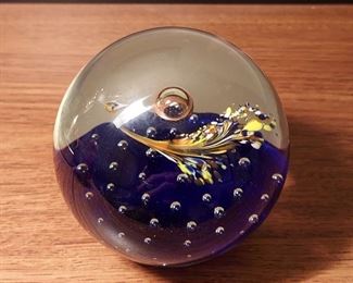 Abstract art glass paperweight 