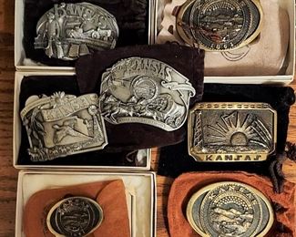 Vintage Kansas belt buckles