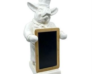 Lot 058
Ceramic Chef Pig Blackboard Menu Figurine