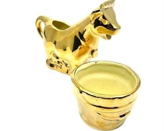 Lot 060a
Vintage Gold Overlay Creamer & Sugar Bowl