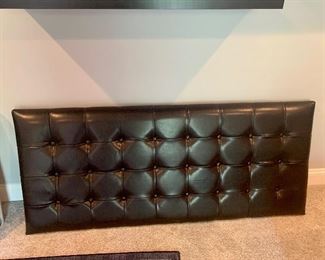Faux Leather Tufted Queen Size Headboard