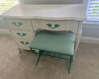 Painted White Student Desk