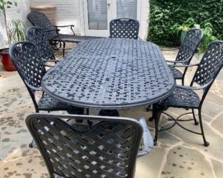 Outdoor Iron Table with 6 Chairs purchased from Summer Classics