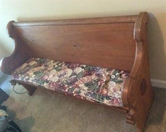 Vintage Antique Wooden Church Pew