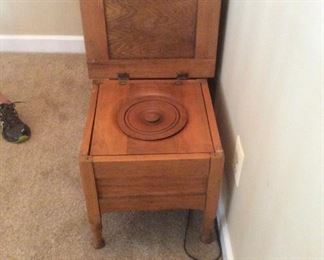 Antique oak wooden potty chair