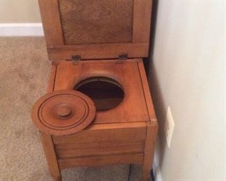 Antique oak wooden potty chair