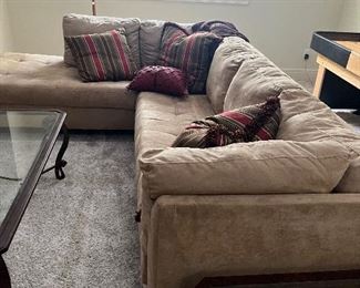 Suede sectional