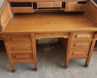 Wooden Roll Top Desk