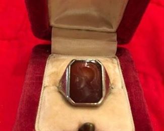 Carved Carnelian Men's Ring