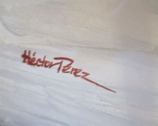 Original Oil Hector Perez With Certificate Of Authenticity Mexican Scene